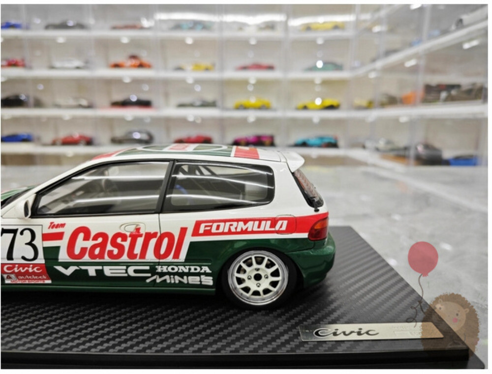 IG 1/18 Honda CIVIC EG6 #73 Resin model Diecast Model Car Simulation Boys Gifts