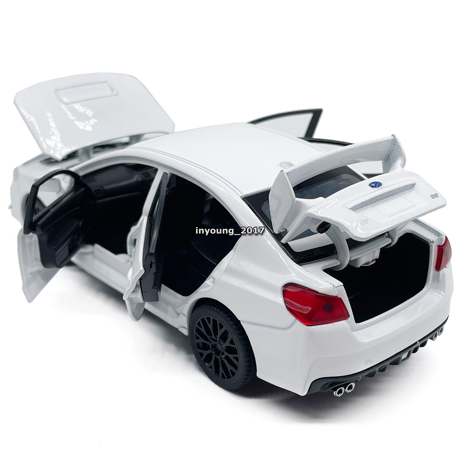 1:30 Subaru WRX STI Model Car Diecast Toy Vehicle Toys for Boys Kids Gifts White