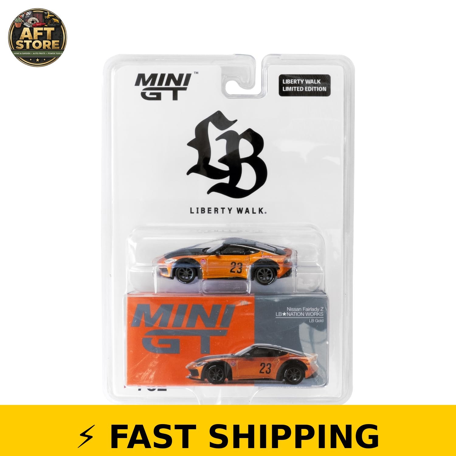 Liberty Walk LBWK Z RZ34 Diecast Model Car 1/64 Scale Orange