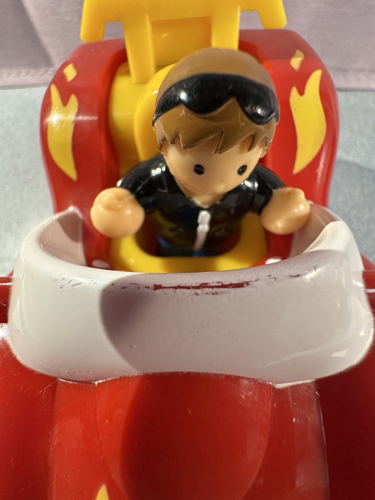 Wow Toys Fireball Frankie Push & Go Motor Car W/ Figure Racing Sound & Movement