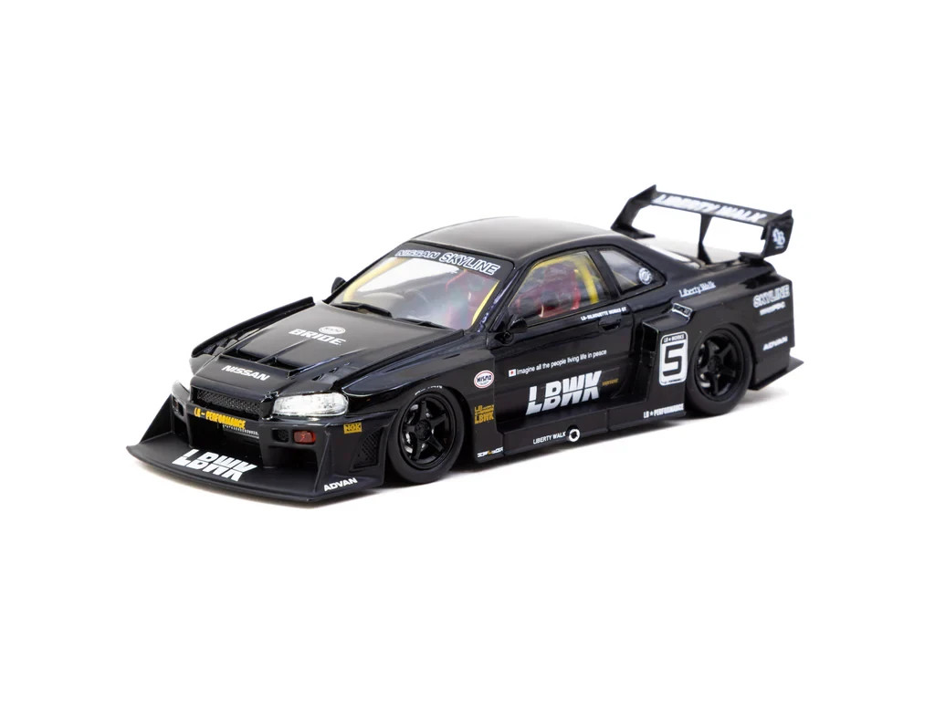 Tarmac Works 1:43 Liberty Walk LB-ER34 Super Silhouette SKYLINE Black