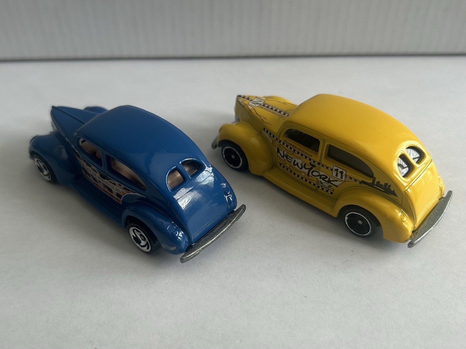 Lot of 2 Hot Wheels – Fat Fendered ’40 – Blue and Yellow New York