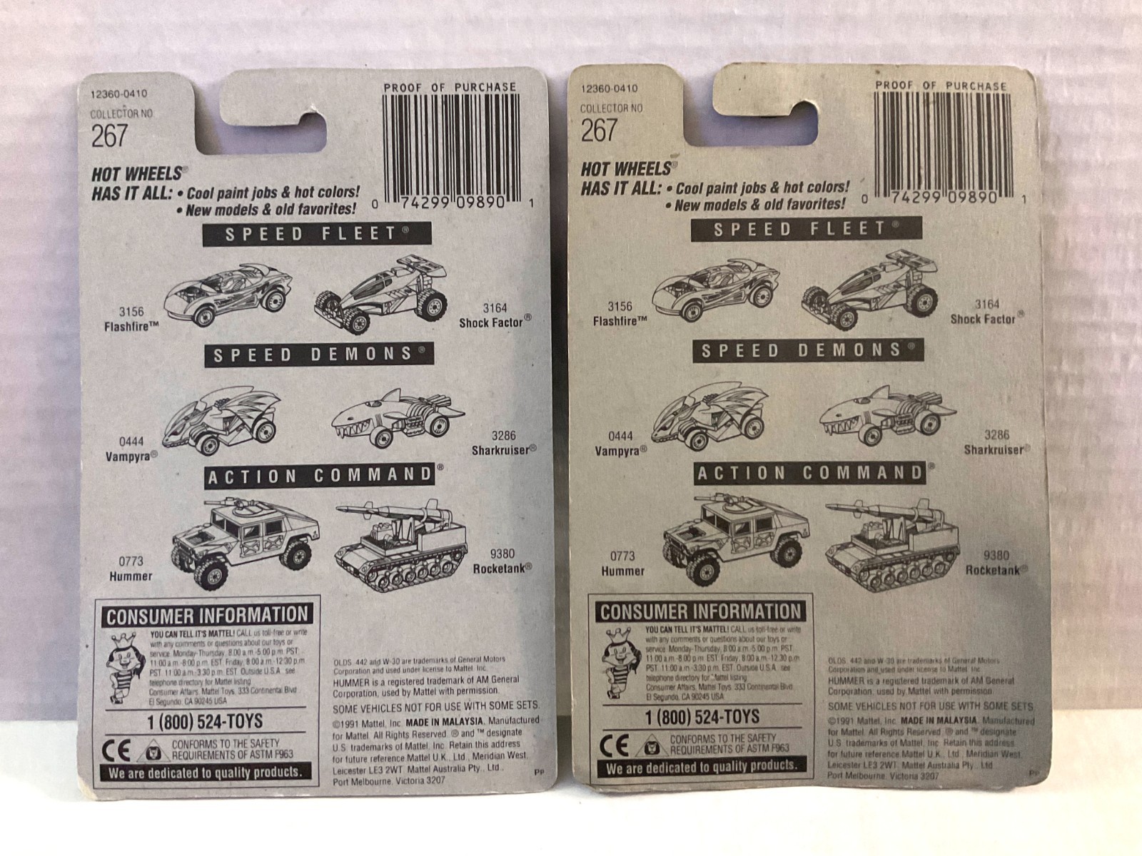 Hot Wheels OLDS 442 W-30 #267 – 3 Variation Lot – WHEELS, BASES, PACKAGES