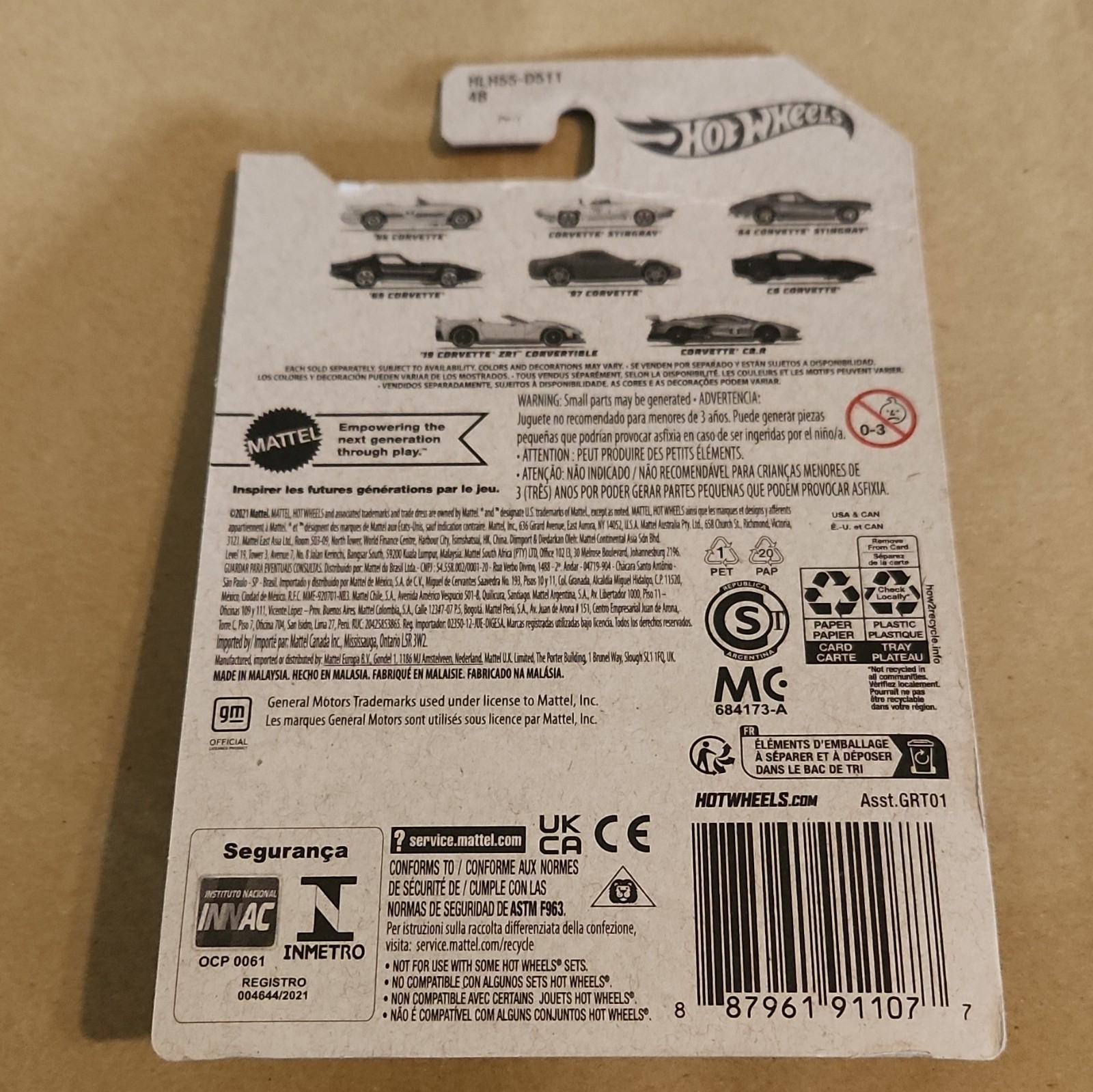 Hot Wheels Corvette C8.R Corvette 70 8/8 1:64 2020 Silver/Black/Red Unopened
