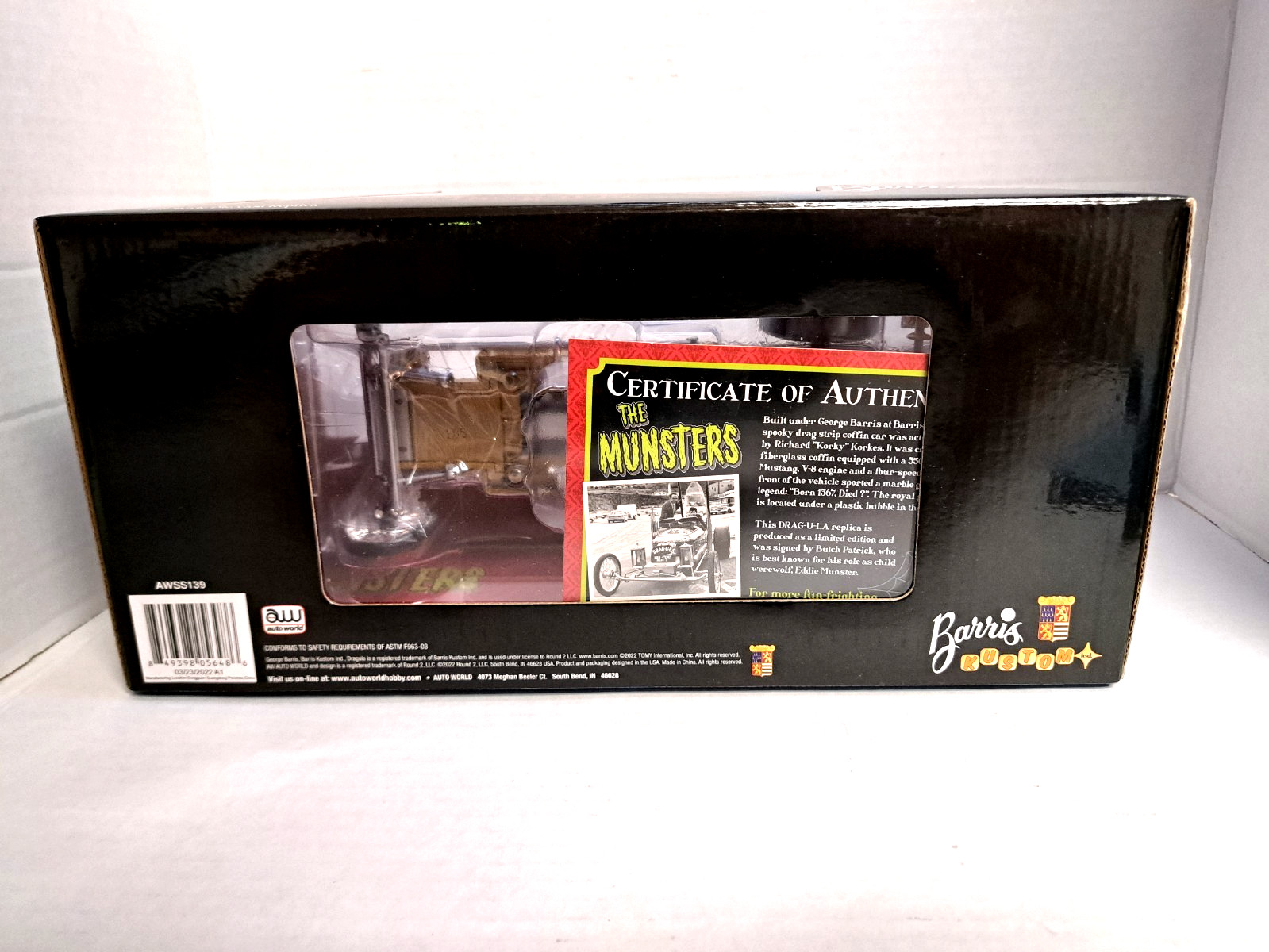 MUNSTERS DRAGULA 1/18 Scale DieCast Signed