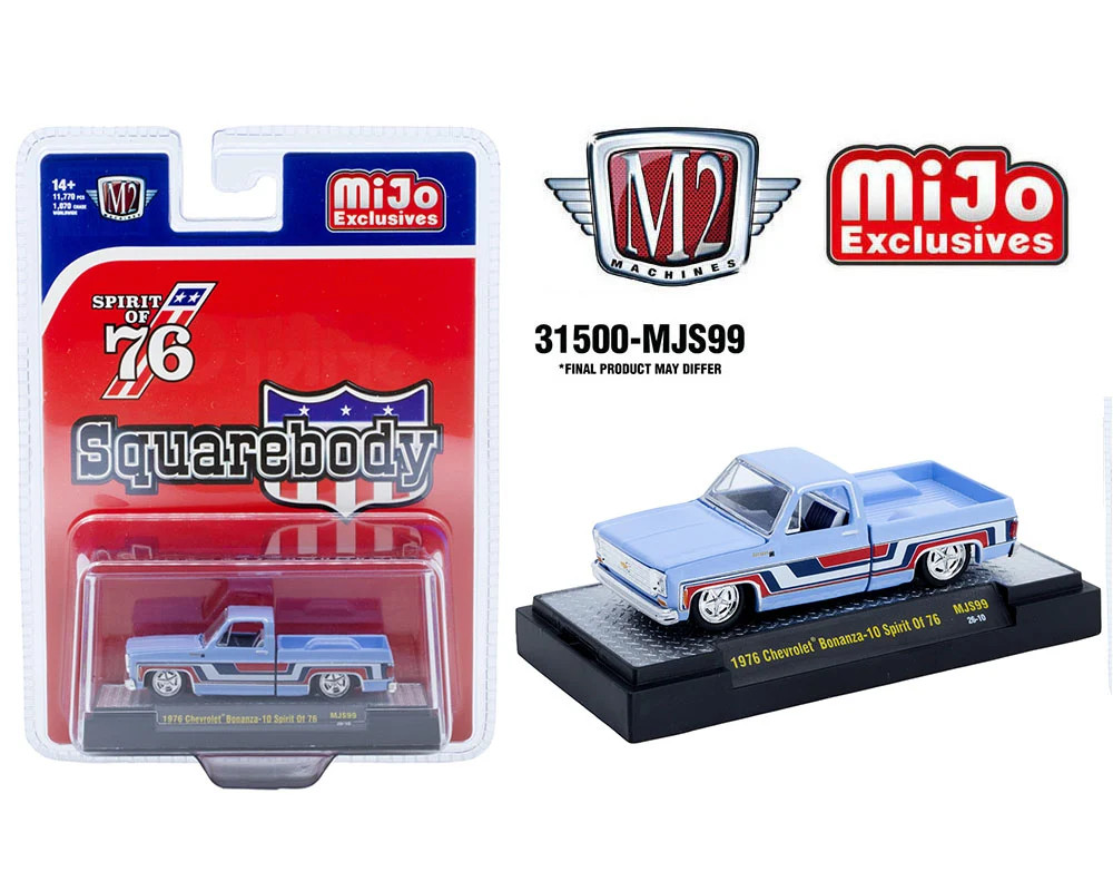 M2 Machines 1:64 1976 Chevrolet Silverado Bonanza – 10 SPIRIT OF 76 – Blue