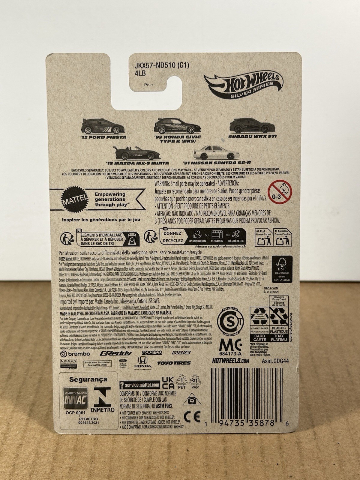Hot Wheels Silver Series Compact Kings ‘99 Honda Civic Type R (EK9) 2/5 HTF