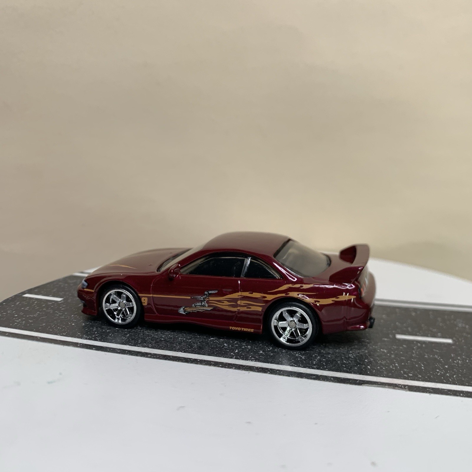 Hot Wheels Premium Fast & Furious 1997 Nissan 240SX S14 Dark Red w/6 Spoke NM
