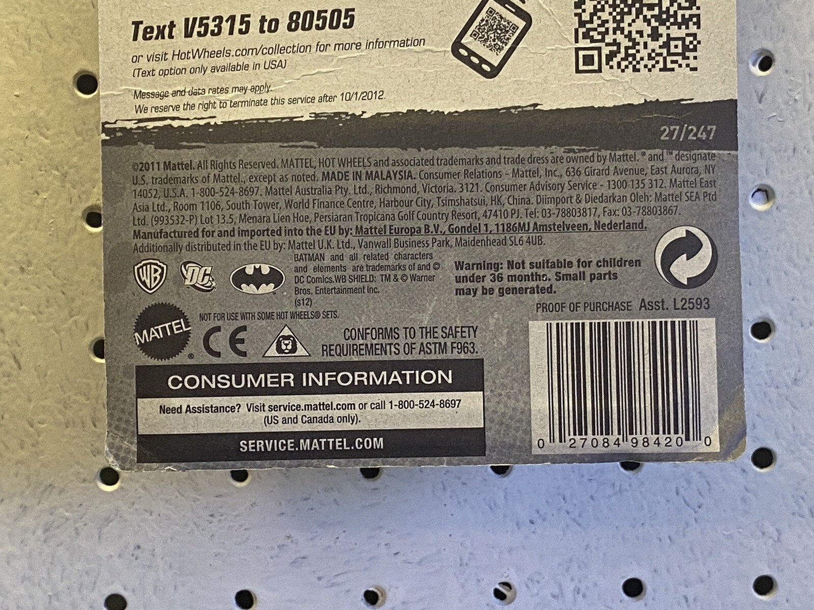 Hot Wheels 2012 New Models THE BAT Batman Dark Knight Rises NIP V5315 (B878)