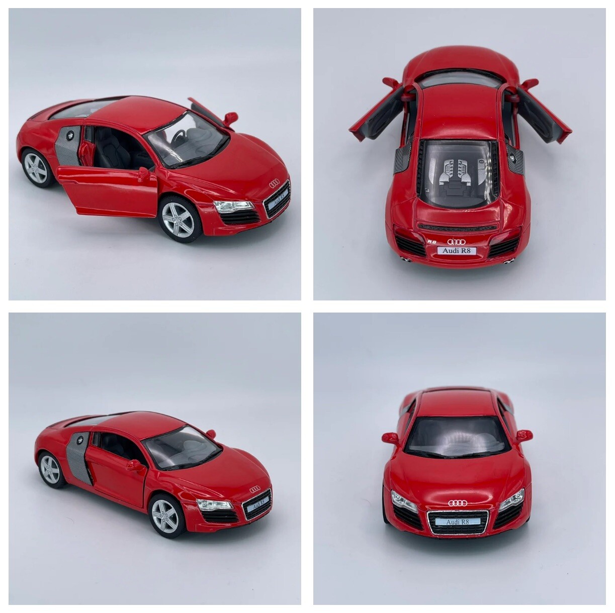 2018 KiNSMART Audi R8 Die-Cast Pullback Car 1/36 Scale Opening Doors #KT5315 MIN