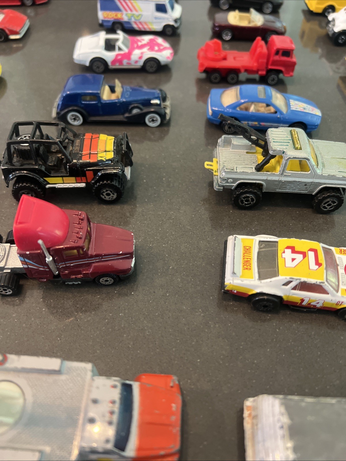 Lot Of 33 Diecast & Plastic Vintage Cars Trucks Mixed Brands See Description