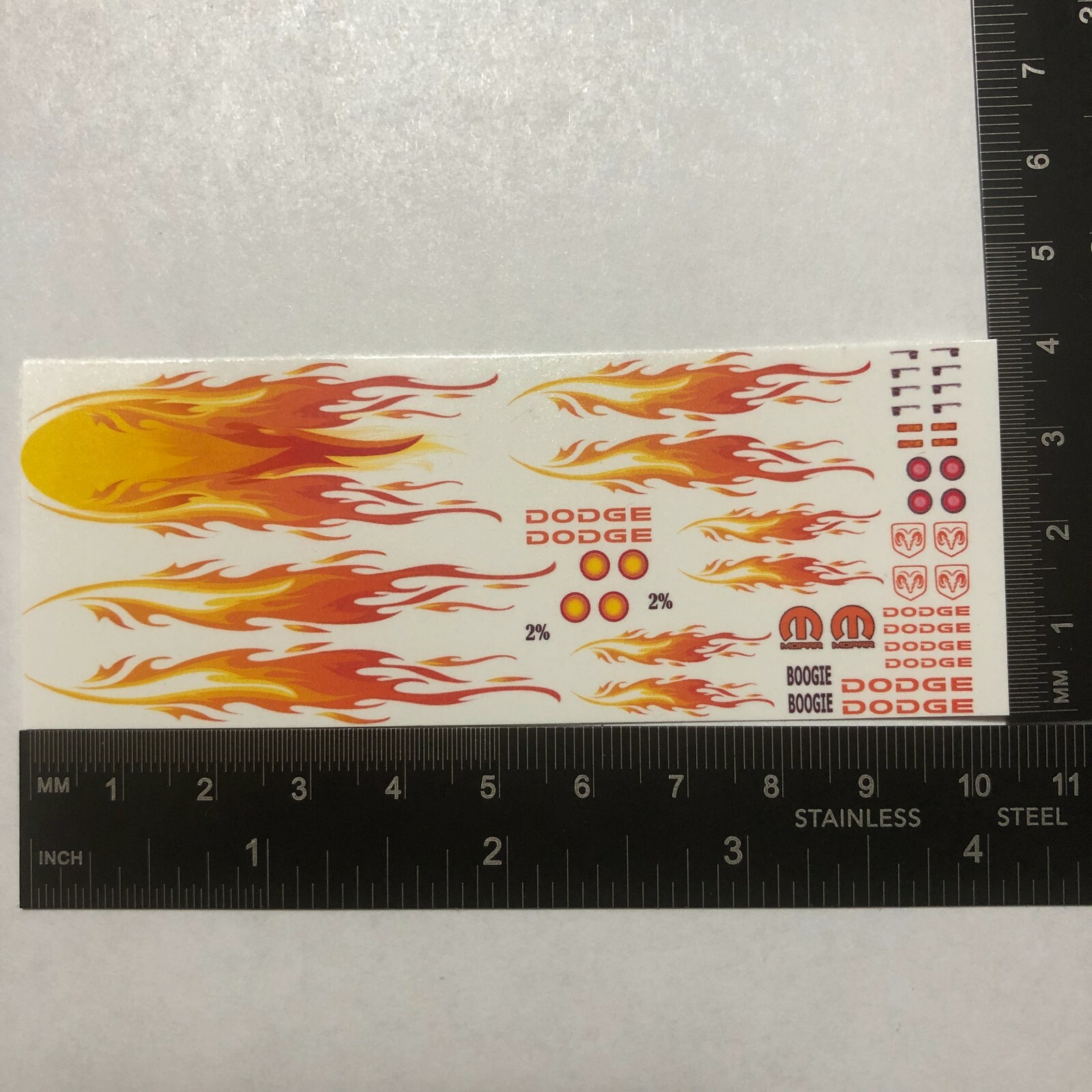 Clear 1:64 Waterslide Decal Hot Wheels A100 Van Fire Flames
