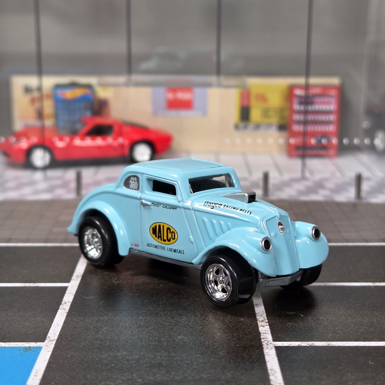 Johnny Lightning OHIO GEORGE 1933 WILLYS MALCO GASSER NHRA 1/64 Blue 33 Hot Rod