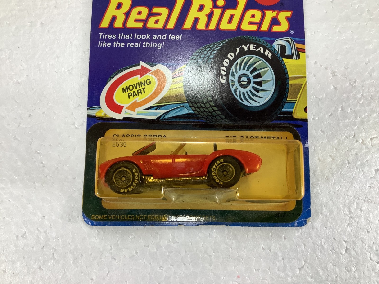 Vintage 1982 Hot Wheels Real Riders Classic Shelby Cobra #2535 ON CARD AMAZING