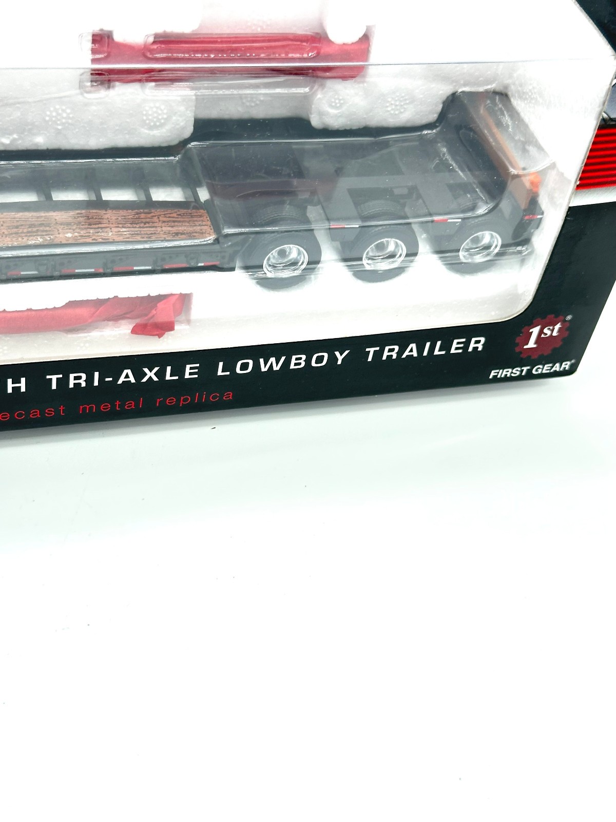 White & Black Mack Granite MP Truck w/Tri Axle Lowboy By First Gear 1/50th Scale