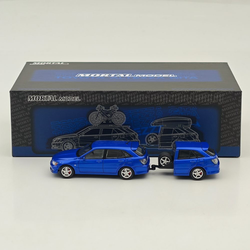 MORTAL 1:64 Scale for Altezza Gita Elixir Trailer Set Diecast Toy Car Model Blue