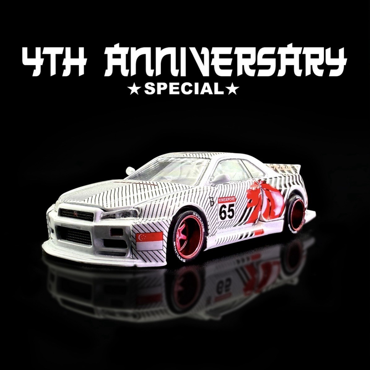 Black Crow Customs Nissan Skyline GT-R R34- 4th Anniversary Kaido Mini GT – LE30