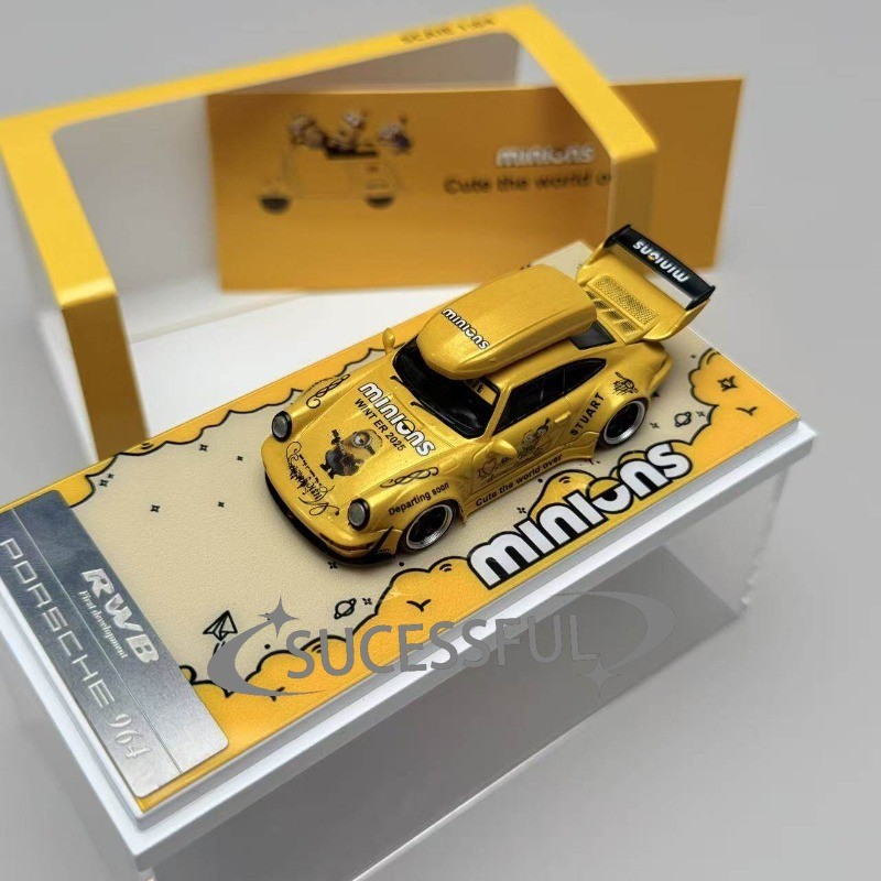 2 Pack RWB Widebody 964 & 993 Minion Design 1/64 Diecast Car Collection