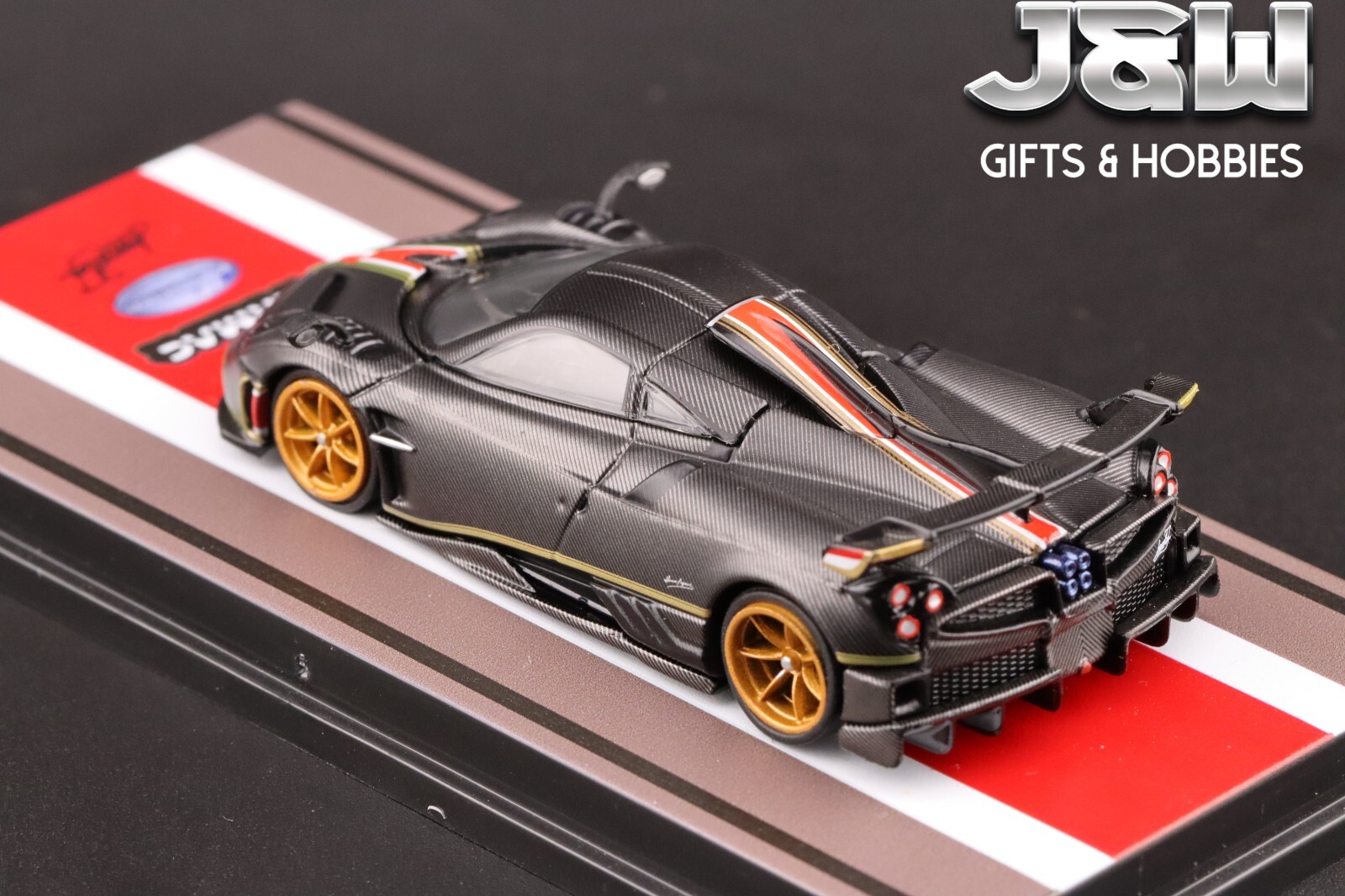 Tarmac Works Pagani Imola Limited Edition Matt Black Carbon Fiber 1/64