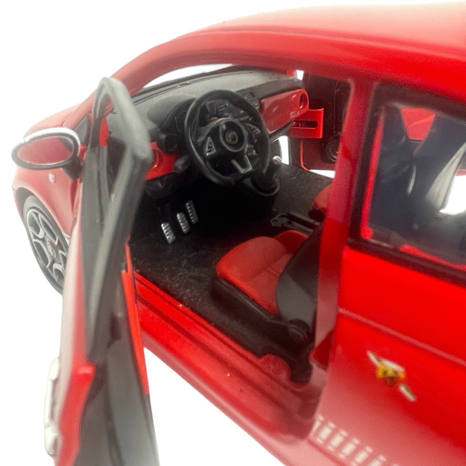 Burago Red 1/18 Abarth 500 Metal Die-Cast Detailed Model Car 7.5”L x 3.5”w x 3”h