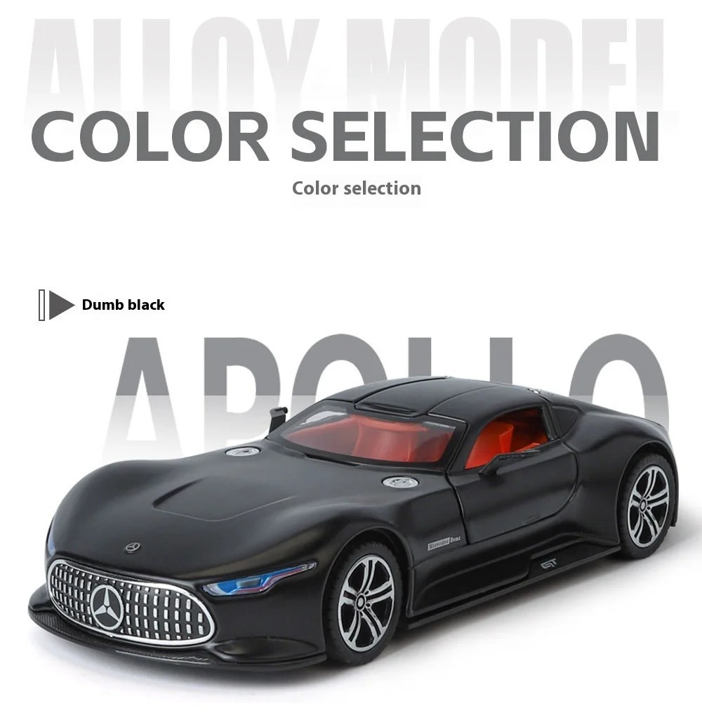 1: 24 Mercedes-Benz AMG alloy model car with sound and light sports car model