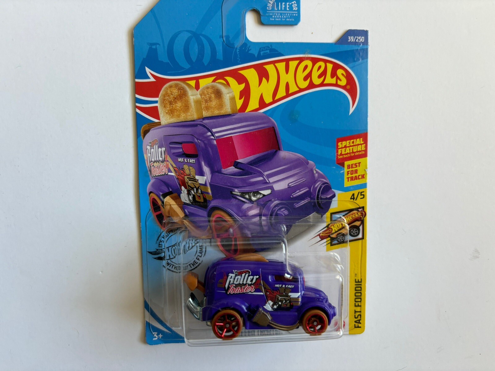 HOT WHEELS Roller Toaster purple lowered toast variation 39/250 Fast Foodie bxrr