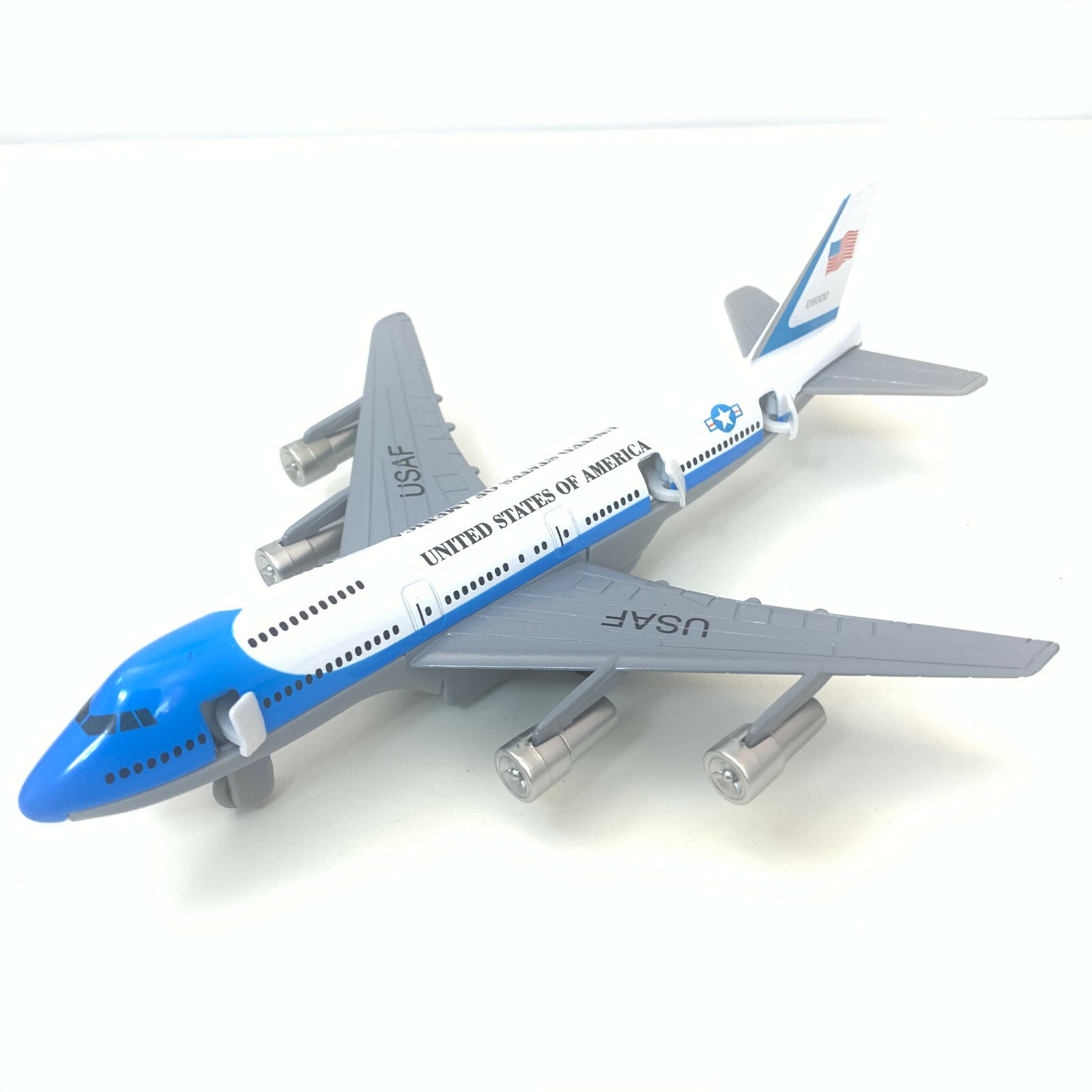 Turbo Jet 747 Airplane, Happy Holiday, USA, Super Resort, Diecast Metal, 7.25”