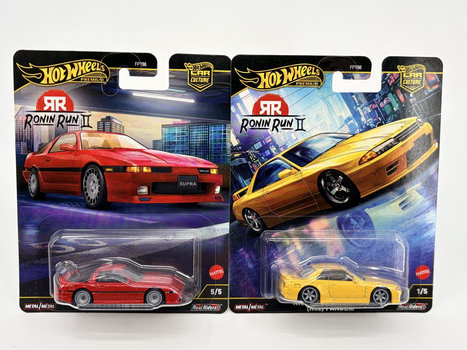 Hot Wheels 2025 Premium Ronin Run II ’88 Toyota Supra & Nissan Skyline GTR 1:64