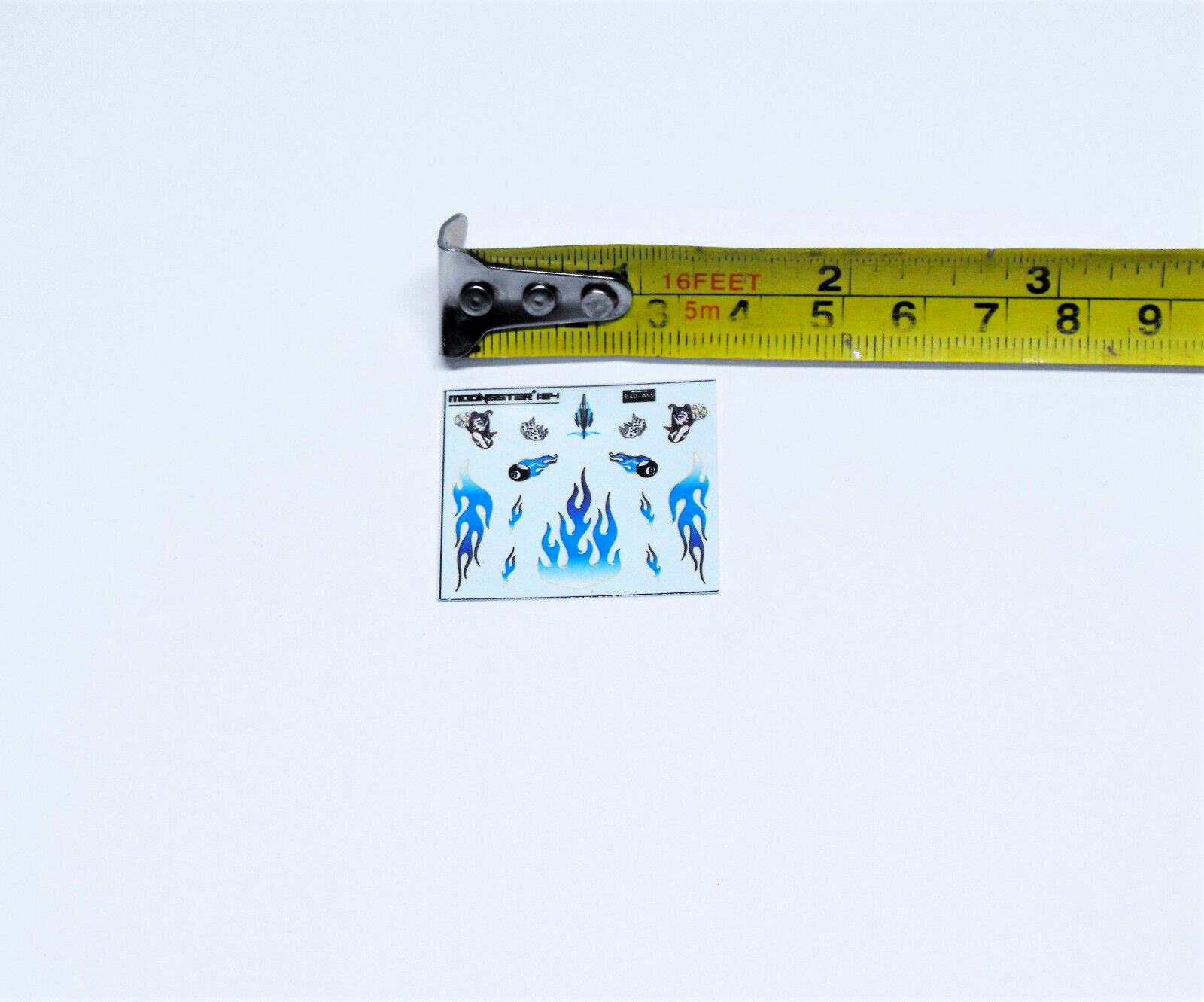 White Toner 1/64 Water Slide Decal Set 8 Ball Blue Flaming For Hot Wheels