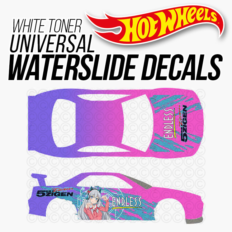 1/64 ENDLESS DRIFT Itasha Anime Custom Universal WaterSlide Decal for Hot Wheels