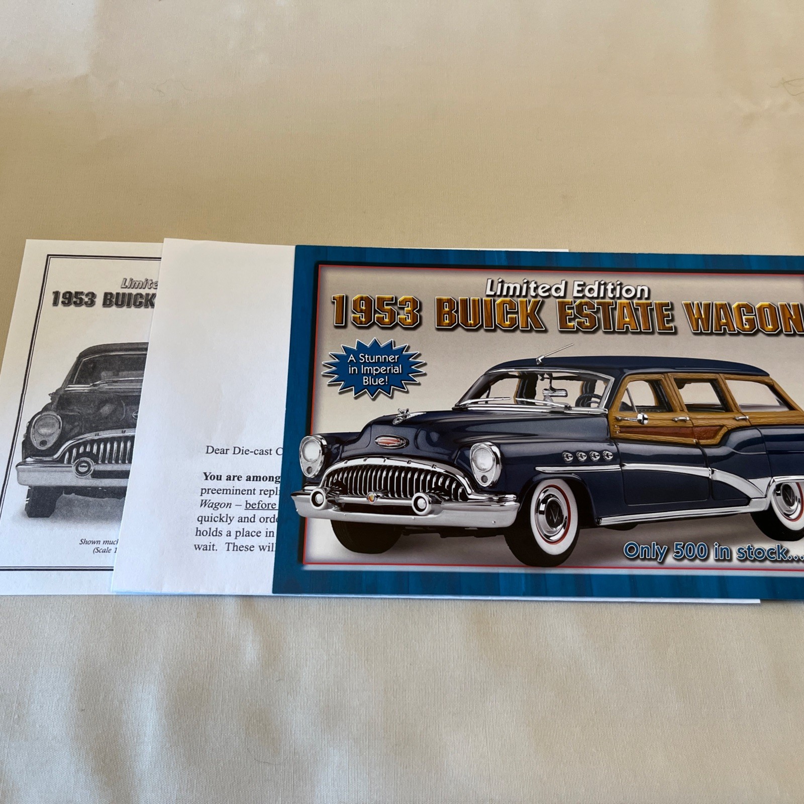 Danbury Mint 1953 Buick Estate Wagon L.E. Brochure Paperwork Only 1:24