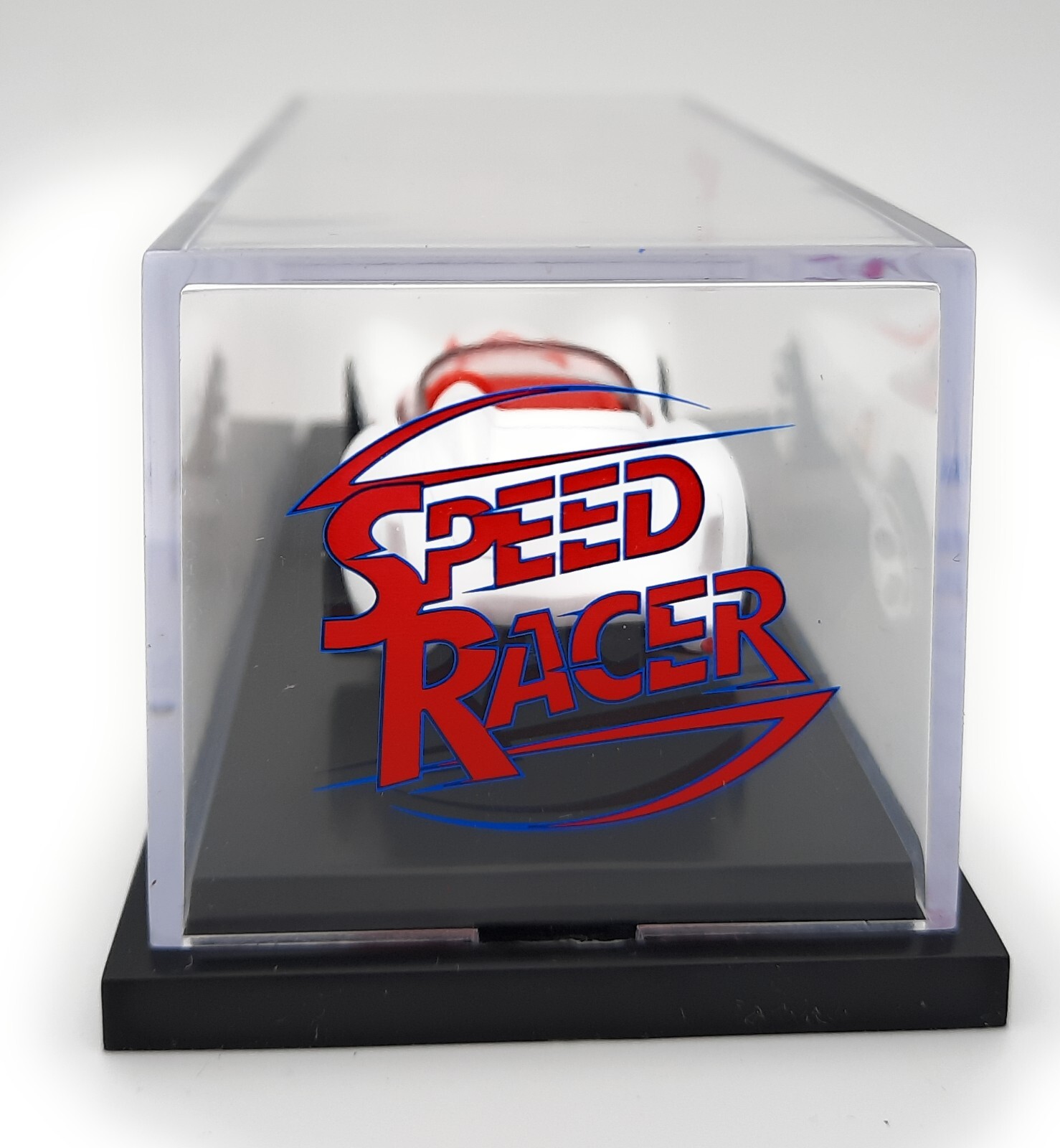 Hot Wheels Speed Racer Mach 5 white. 2008 Toy Fair model. crystal case