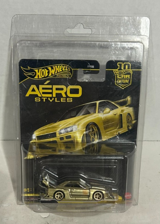 Hot Wheels Car Culture Aero Styles Nissan Skyline Gold 0/5 Chase 1:64