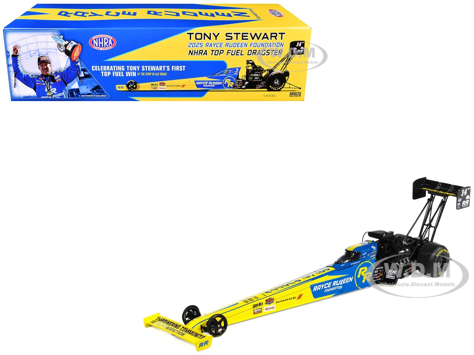NHRA TOP FUEL DRAGSTER #14TF STEWART “RRF” (2025) 1/24 BY AUTO WORLD AWN052
