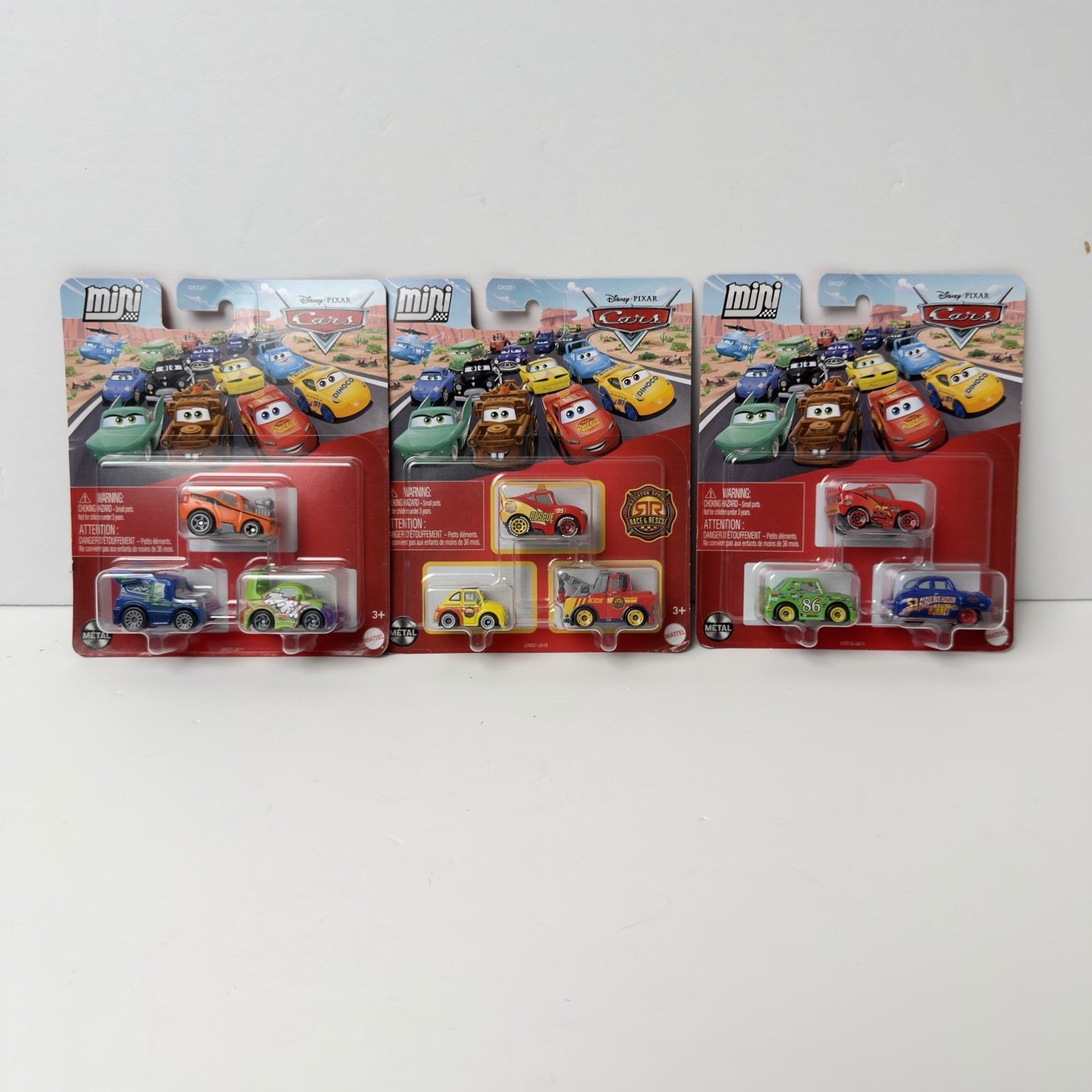 Mattel Disney Pixar Cars Mini Racers 3-Pack Lot of 3 Diecast New Sealed