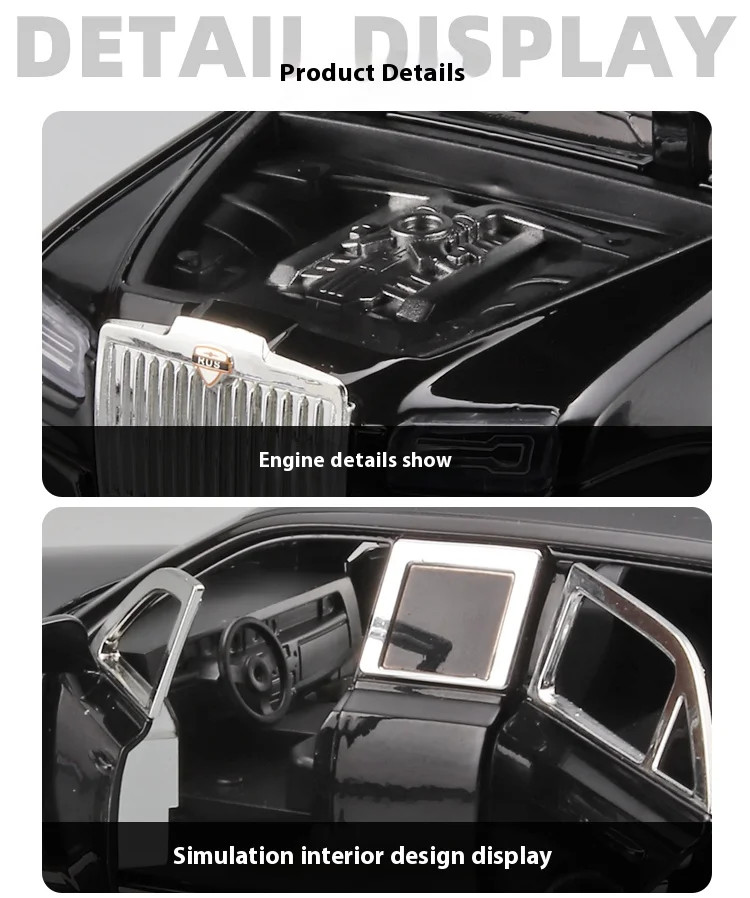 1:24 Aurus Senat Russia Limousine Alloy Diecast Car Model Sound Light Classic Co