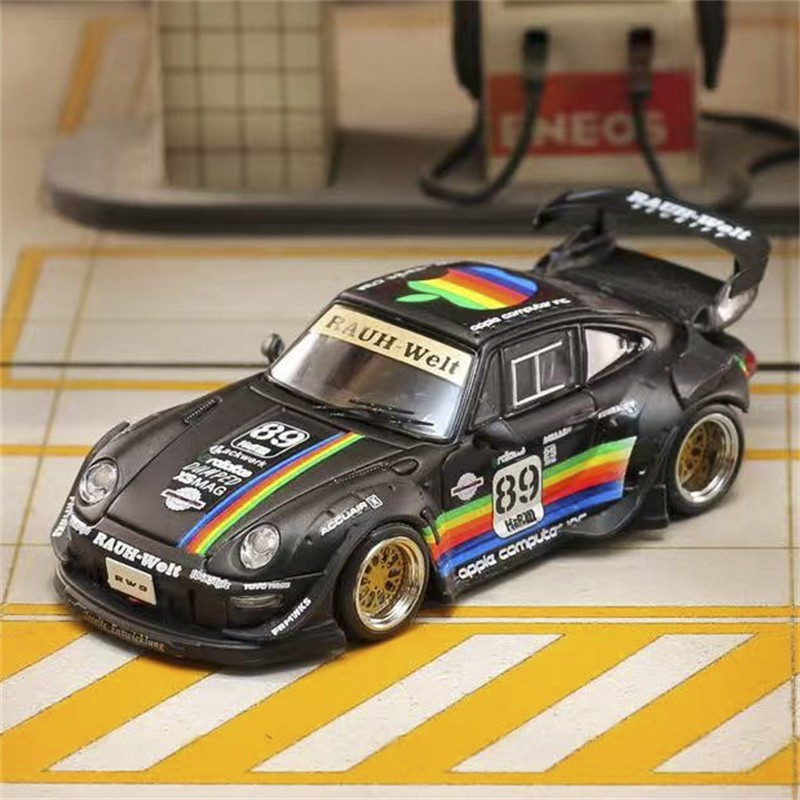 SW 1:64 RWB 993 matte black Diecast Model Car
