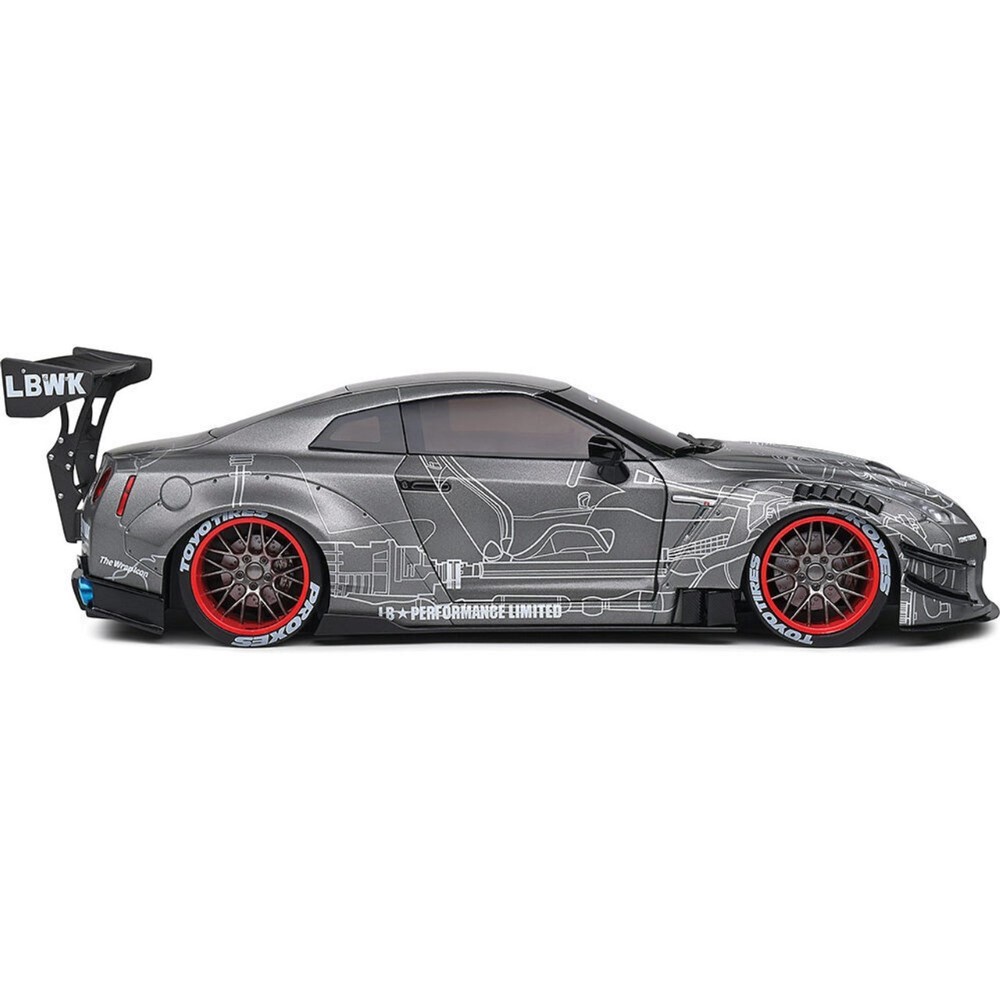 Solido 1:18 2020 Nissan GT-R (R35) Liberty Walk Body Kit 2.0 Grey S1805810 Model