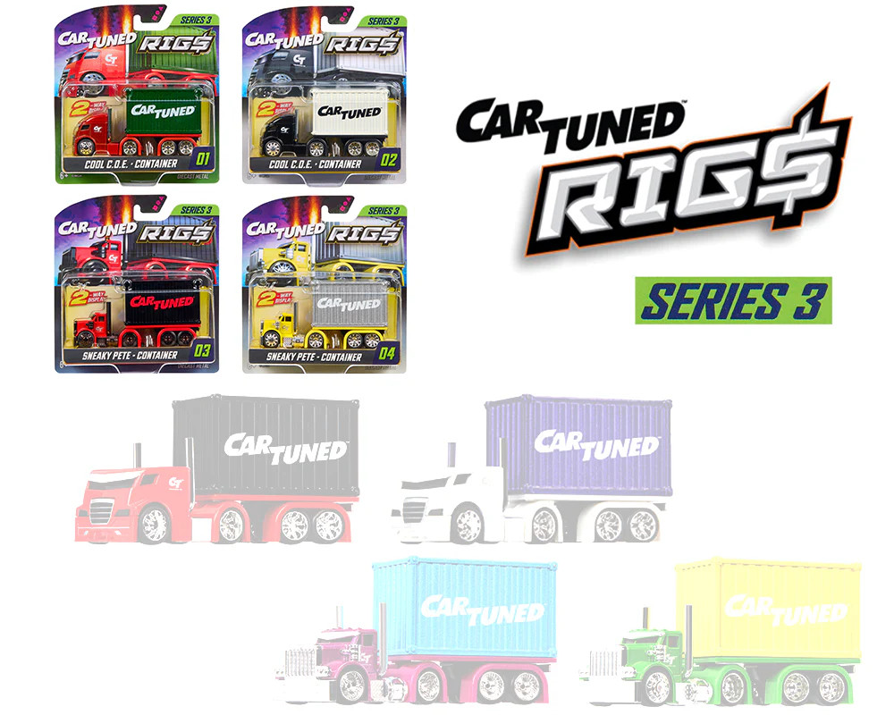 Car Tuned 1:64 Container Rigs Series 3 – Assortment Set Of 4 *SEALED*