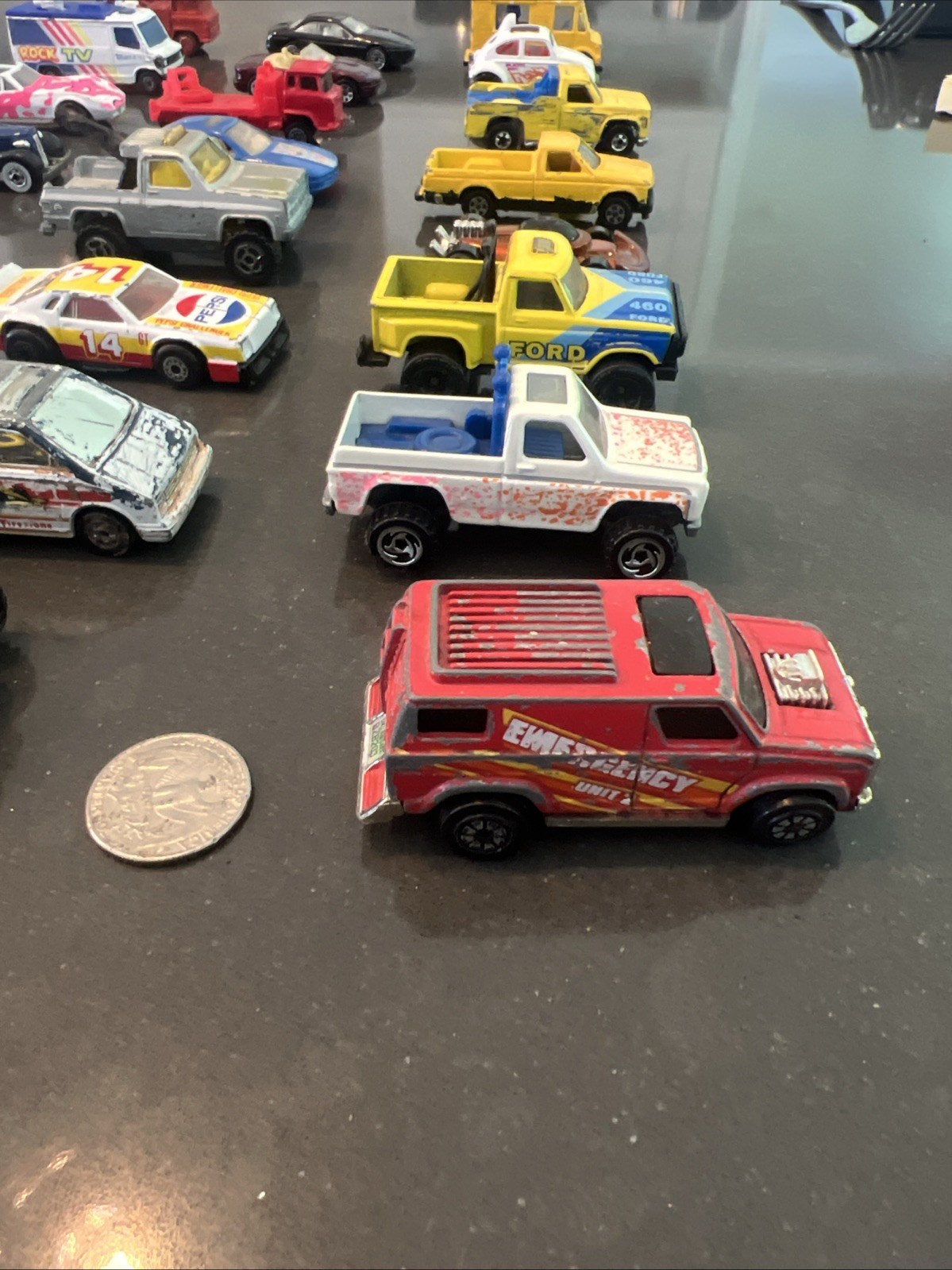 Lot Of 33 Diecast & Plastic Vintage Cars Trucks Mixed Brands See Description