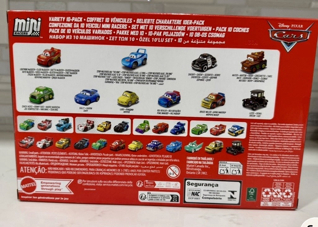 Disney Pixar Variety 10-Pack Cars Metal Diecast Mini Racers