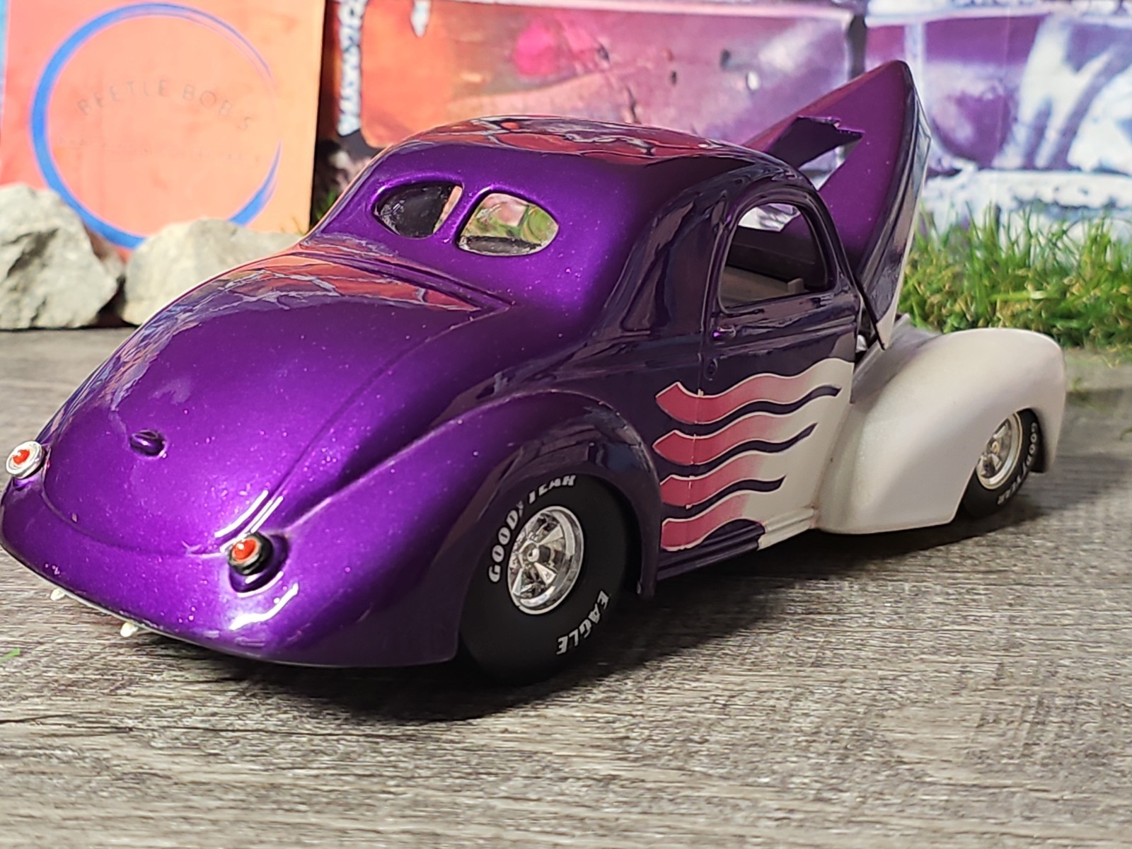 Vntg 2001 Racing Champions 1941 Willys Coupe 1:24 Purple Diecast Car NO BOX