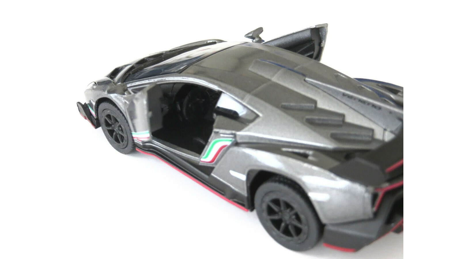 Kinsmart 1/36 Scale Diecast Gray Lamborghini Veneno with Pullback Action