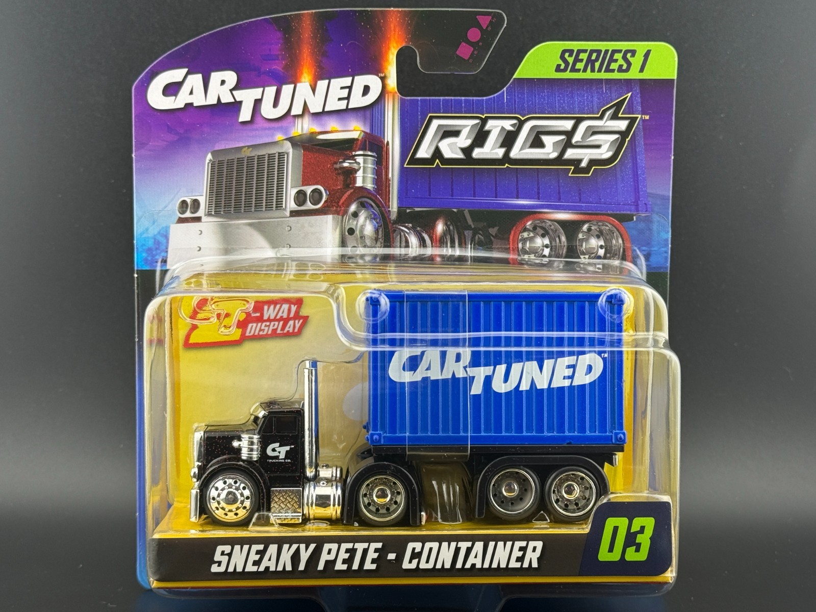 Cartuned Sneaky Pete Black with Blue Container #03 Rigs Series 1 1/64