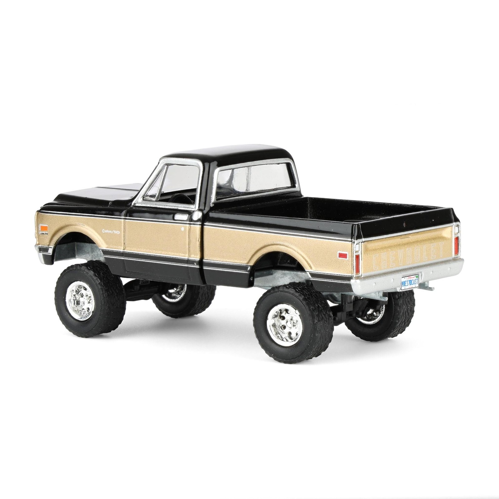 1/64 Lifted 1969 Chevrolet K10 Pickup Truck, Black & Gold, 51687-A