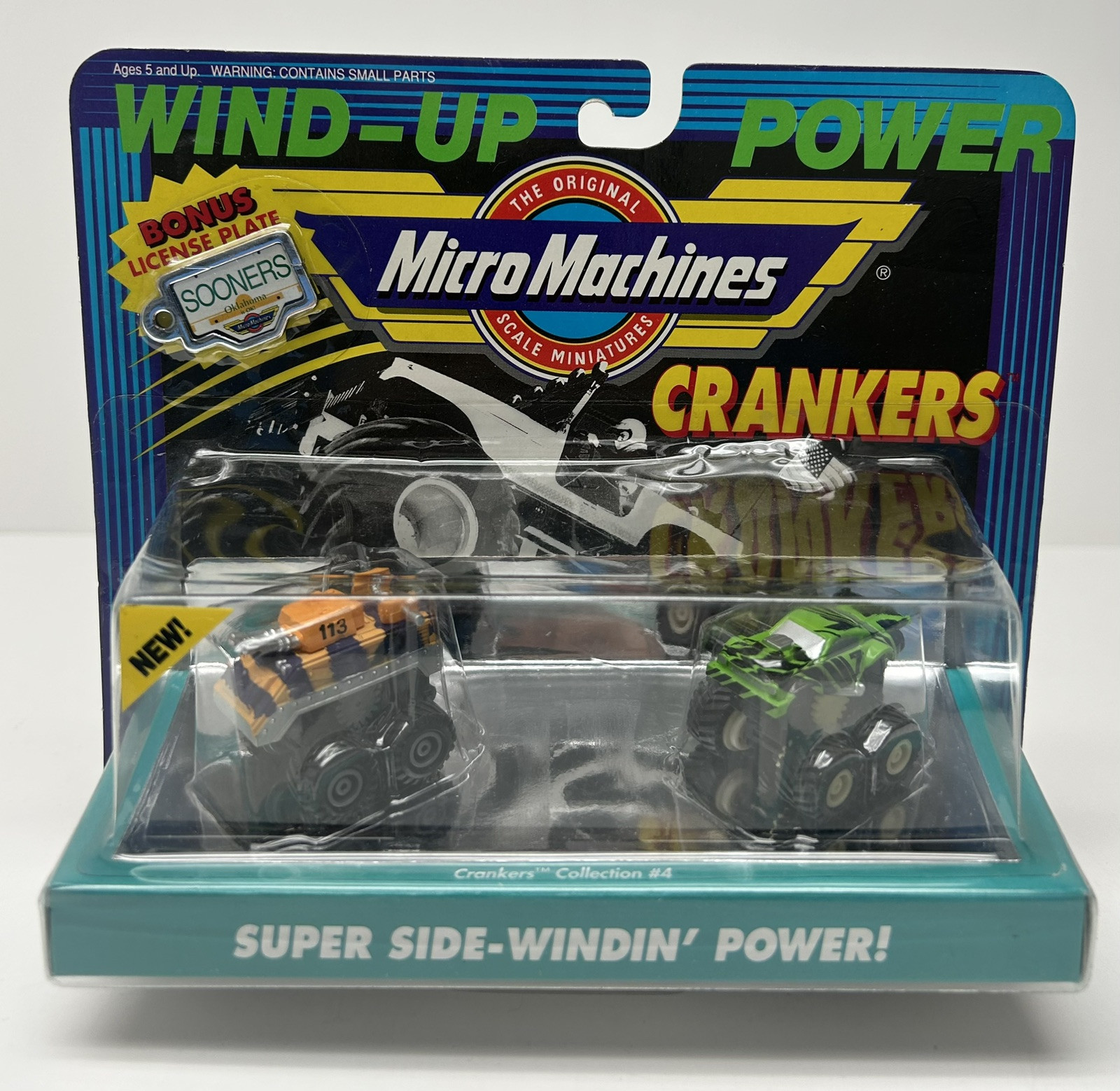 1990 Micro Machines Crankers Collection #4 Wind-Up Power-APC & 65’ Mustang (NEW)