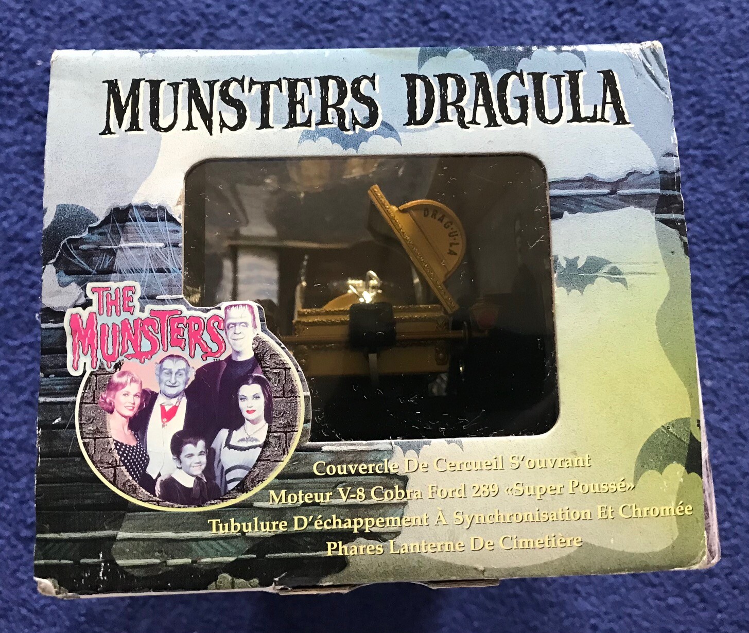The Munsters DRAGULA Gold Coffin Diecast Model Car MIB 1:18 JOYRIDE RC2 – 2004