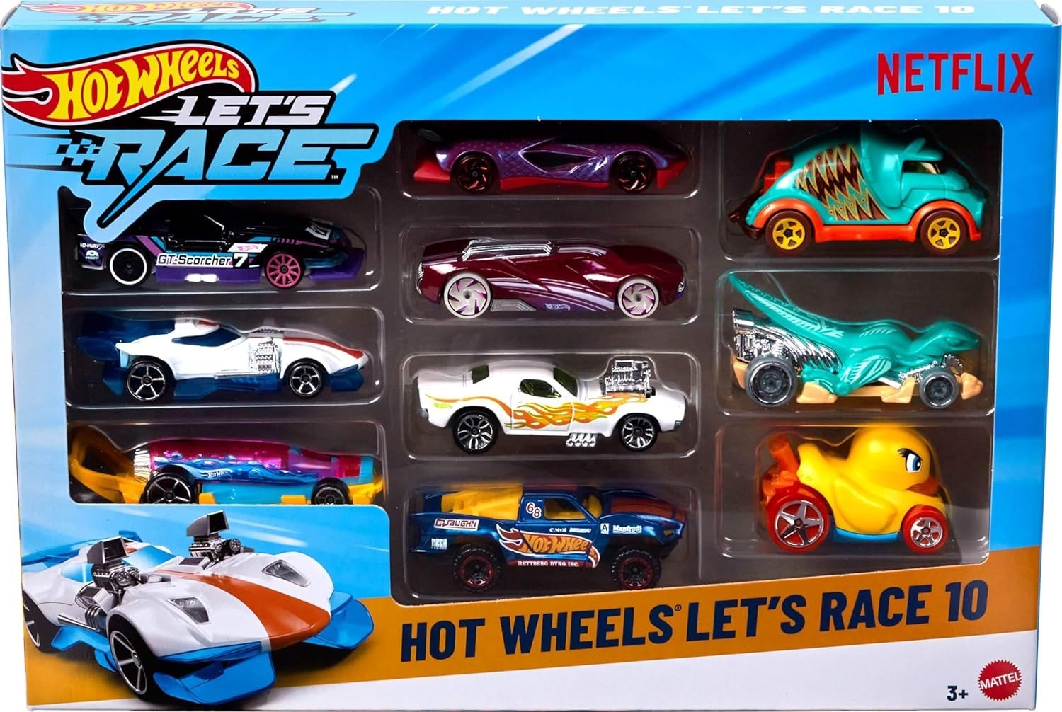 Toy Cars & Trucks, Let’S Race 10-Pack, Set of 10 1:64 Scale Vehicles from the An