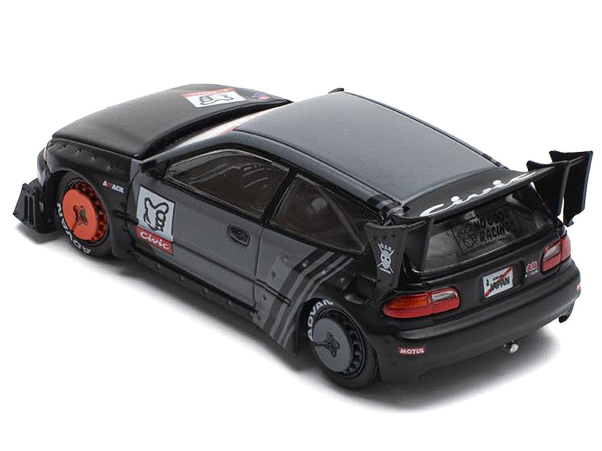 Pop Race 1:64 Honda Civic EG6 Pandem “Kanjozoku” Matt Black& Gray PR640163