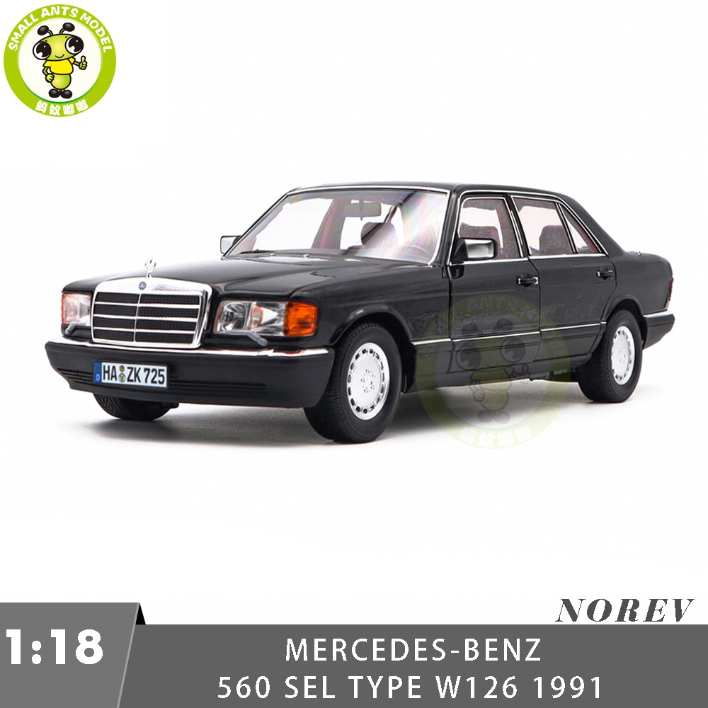 1/18 Mercedes Benz 560 SEL 1991 W126 Norev 183788 Black Diecast Model Car